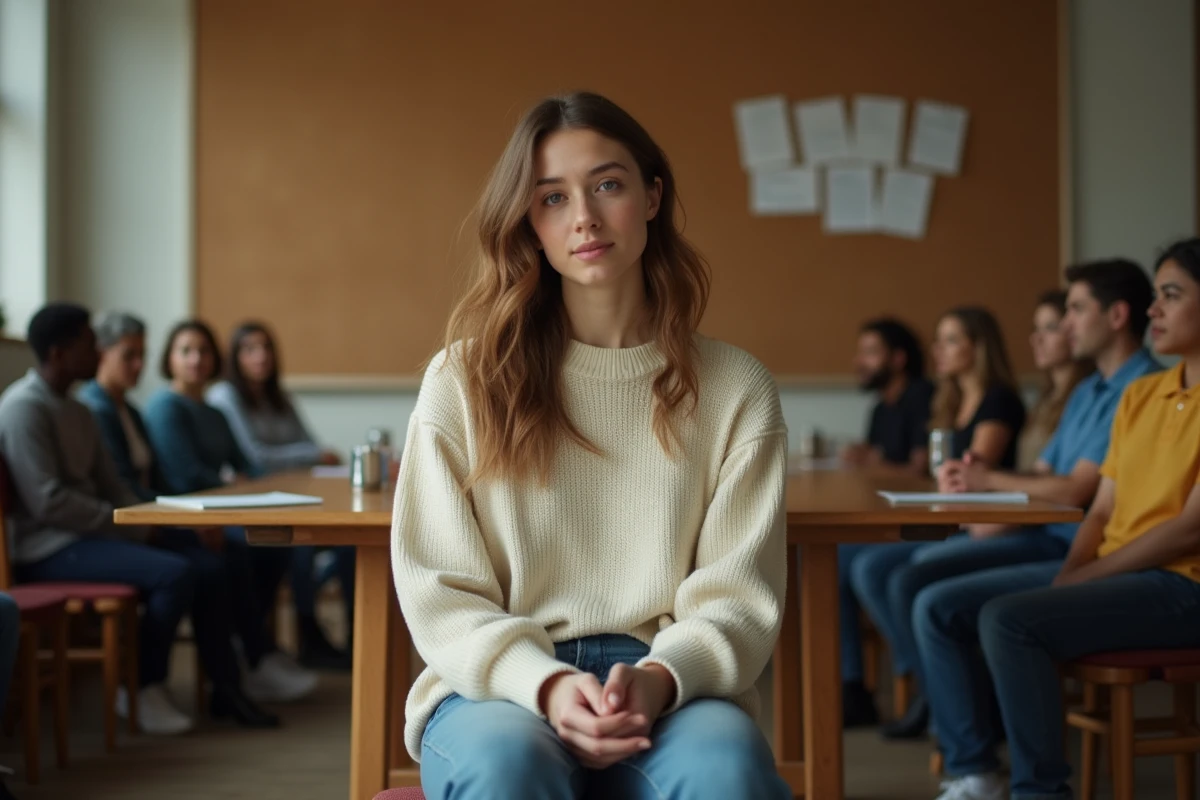 Actrice assise lors d