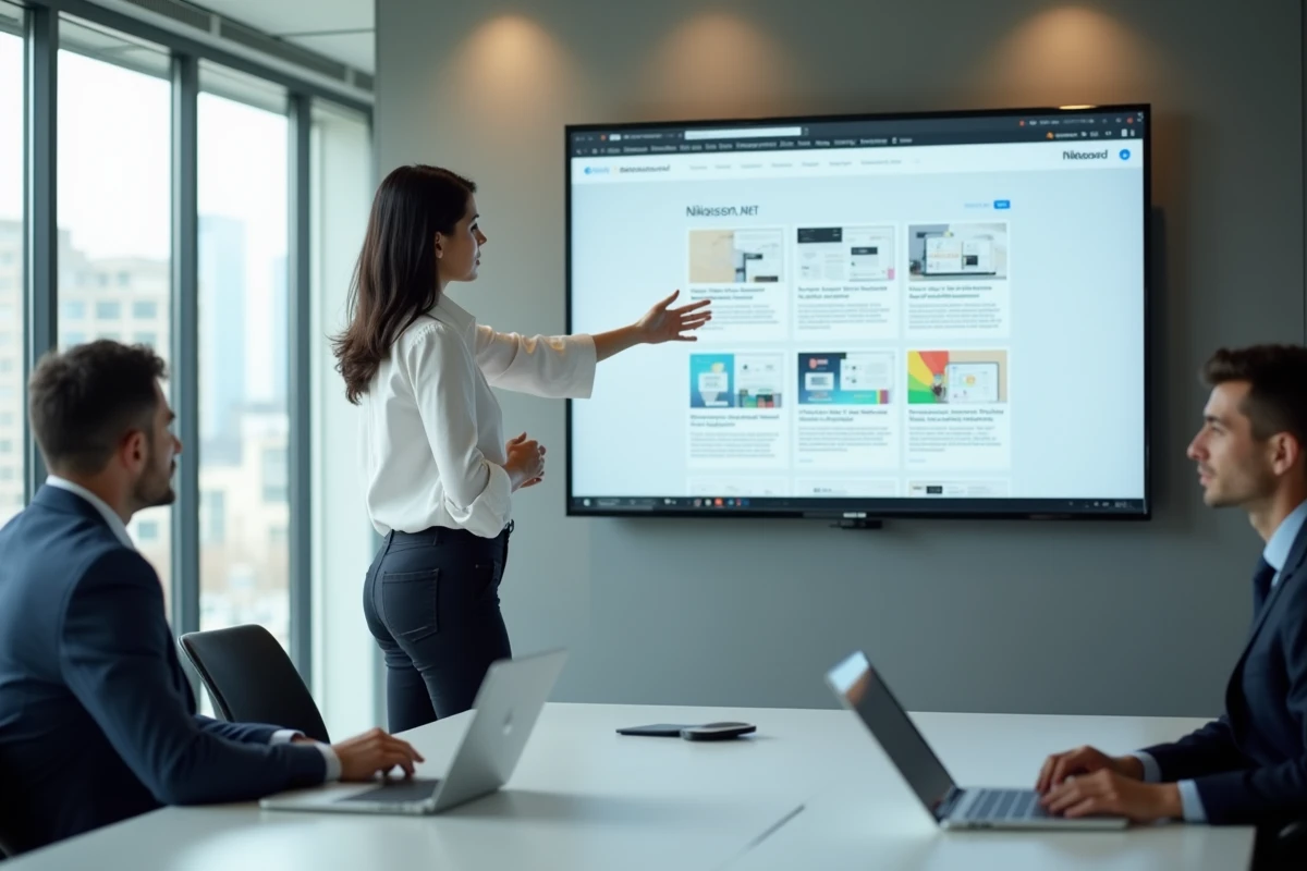 Jeune femme présentant le site niklassonnet en réunion
