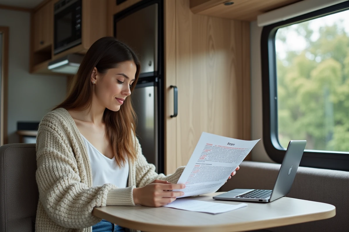 Femme consultant un guide d