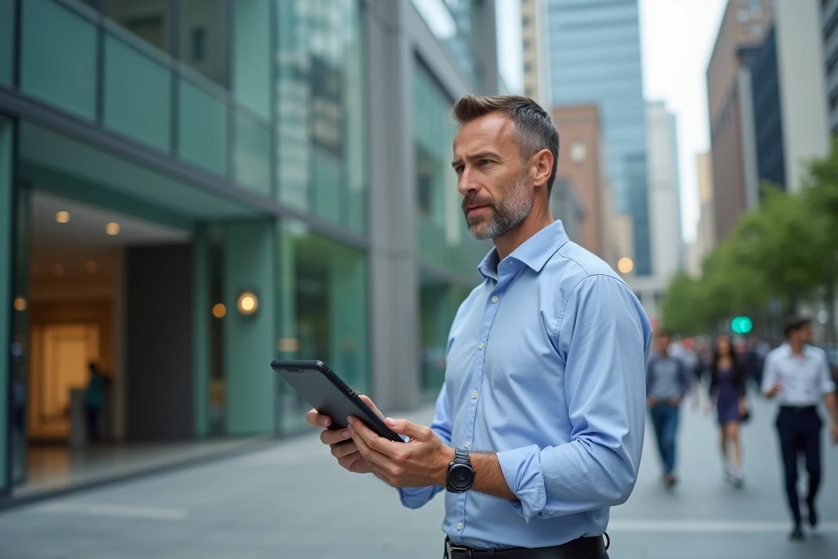 Homme en extérieur lors d
