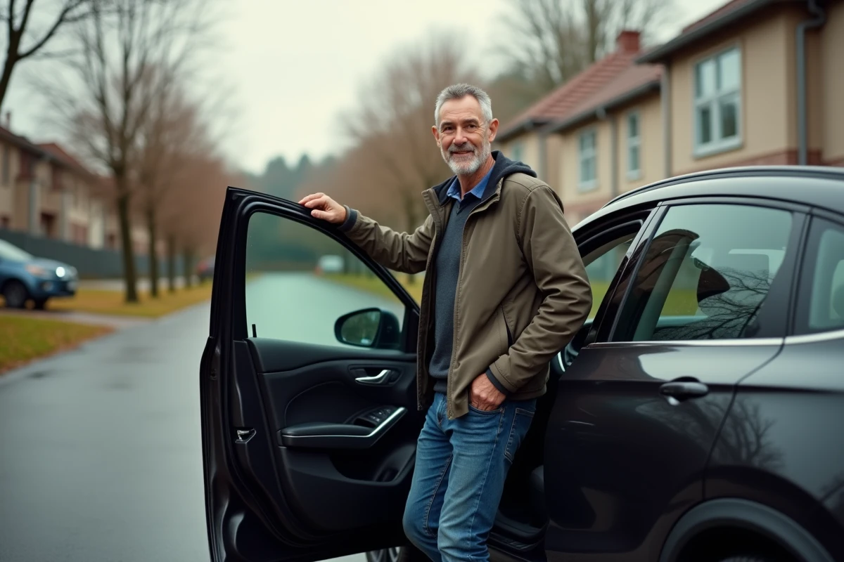 Homme ouvrant la porte d