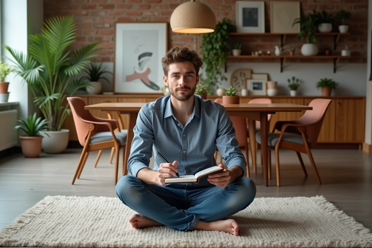 Jeune homme esquissant des idées de renovation